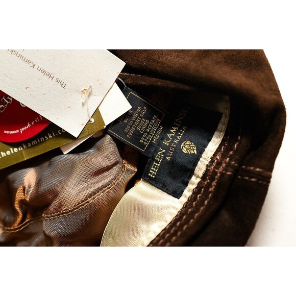 Helen Kaminski Calf Suede beret hat Rory Espresso M - Picture 6 of 7